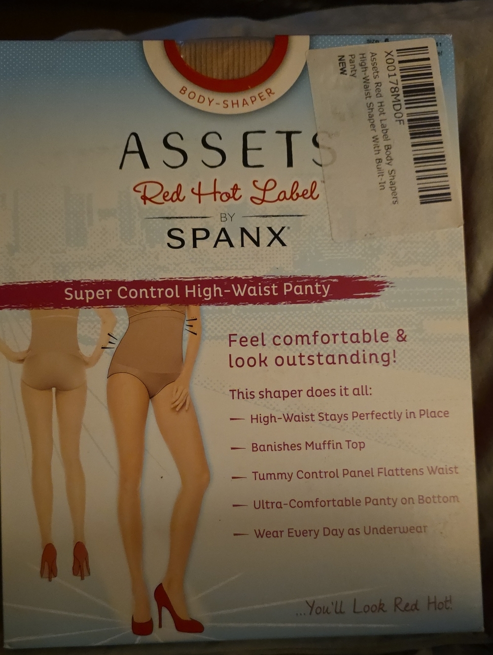 SPANX Assets Red Hot Label Super Control High-Waist Panty in Nude and Red